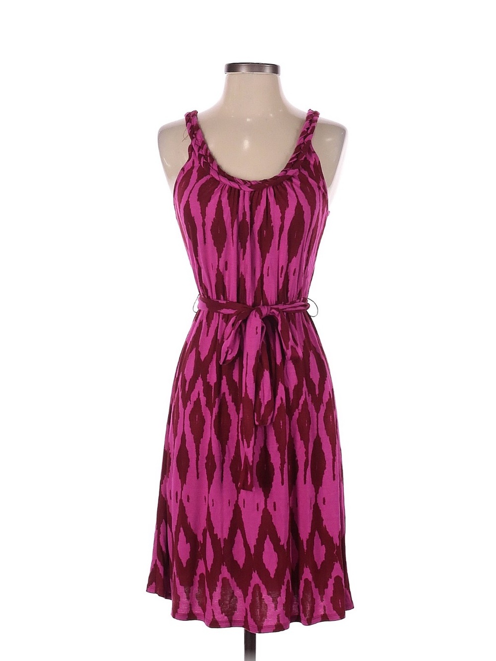 Gap Pink & Burgundy Ikat Print Dress XS